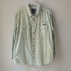 Exoffico Light Green Button-Up Shirt Men Size‎ Large
